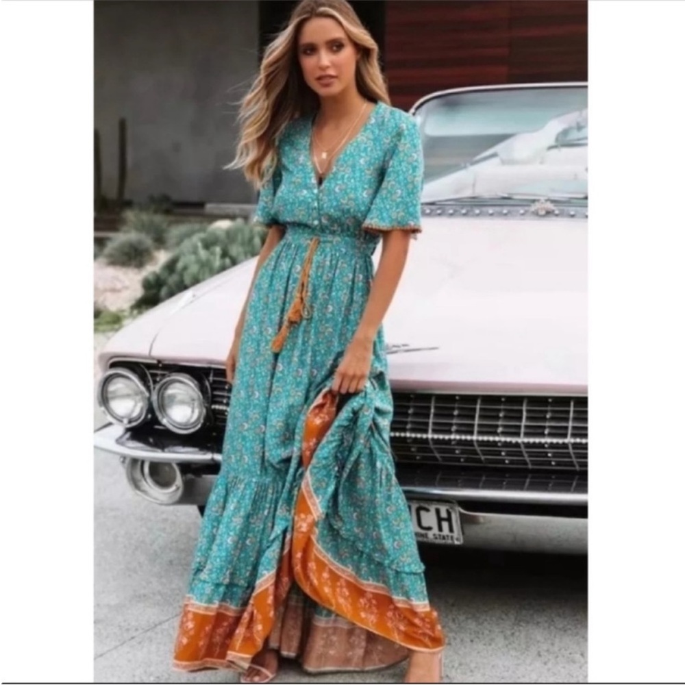 Floral Print Boho Maxi Dress
